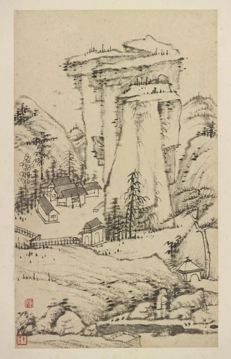 清初"新安画派"奠基者 弘仁山水画作品欣赏