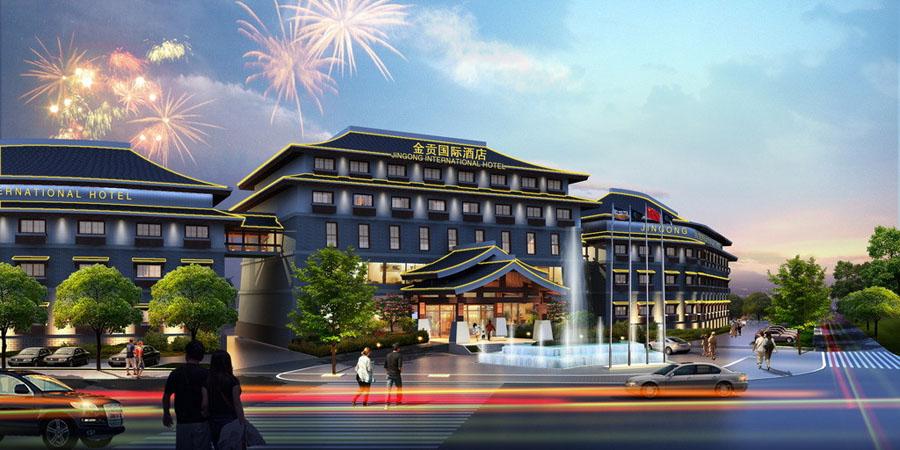 酒店建筑外观设计案例效果图