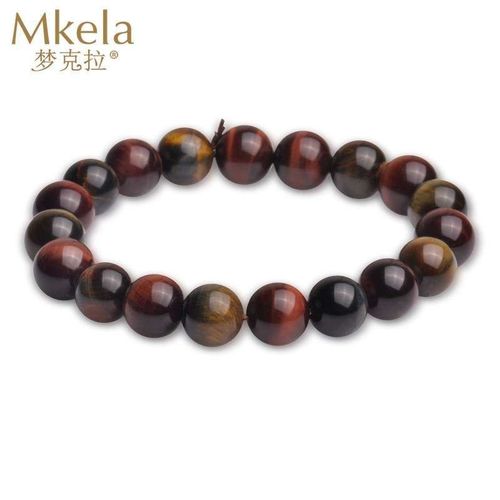 mkela 红蓝虎眼石手链 传承 男款虎眼石手串单圈鹰眼石首饰品木变石