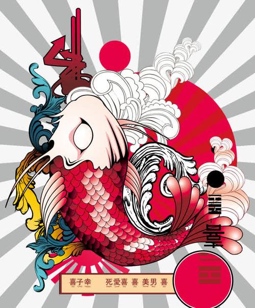 关键词 : 浮世绘,鱼,矢量,设计,插画