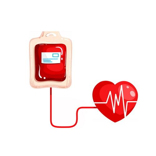 卡通血袋连接着红心爱心无偿献血宣传插画550379png图片素材