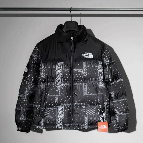 supreme联名羽绒服,北面联名supreme羽绒服 北tnf面联名supreme高端版本夜行者腰果花羽绒服90绒情侣大衣外套