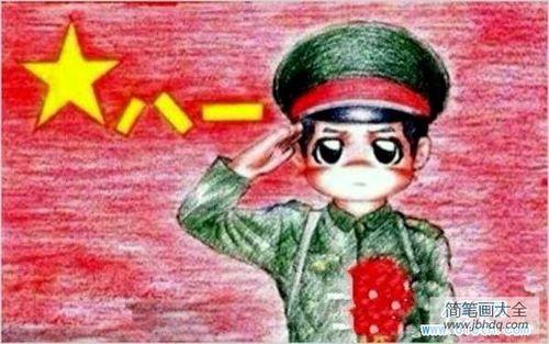 儿童八一建军节节日儿童画作品欣赏:荣誉军人