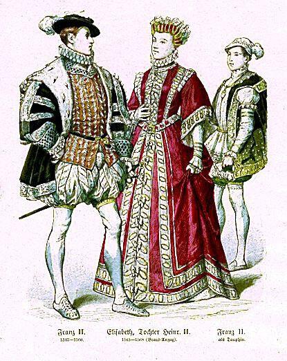 十六世纪的法国服饰弗朗西斯二世(1543-1560,左),亨利