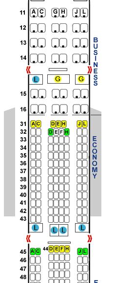 国航ca819座位分布图