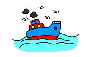 轮船简笔画