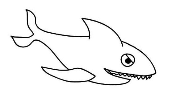 昂头的大鲨鱼儿童画图片_鲨鱼儿童绘画图集