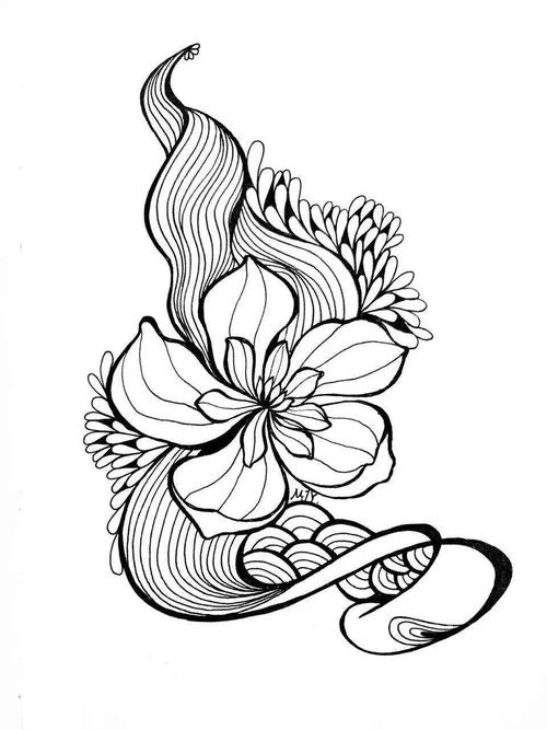 《会动的线条》这一课,要求我们学会用曲线画出一幅具有动感的线描画