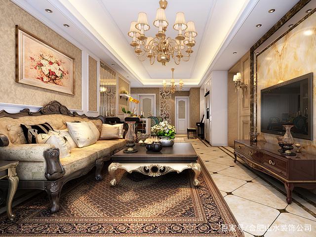 三室两厅欧式风格装修效果图-合肥巴黎都市104平装修