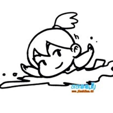 游泳的简单画法人物动作简笔画_可可简笔画