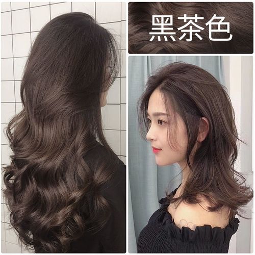 网红头发颜色2021图片,2021新款发色减龄显白 黑茶色染发膏纯天然植物网红显白2021流行色染发剂自己在家染头发
