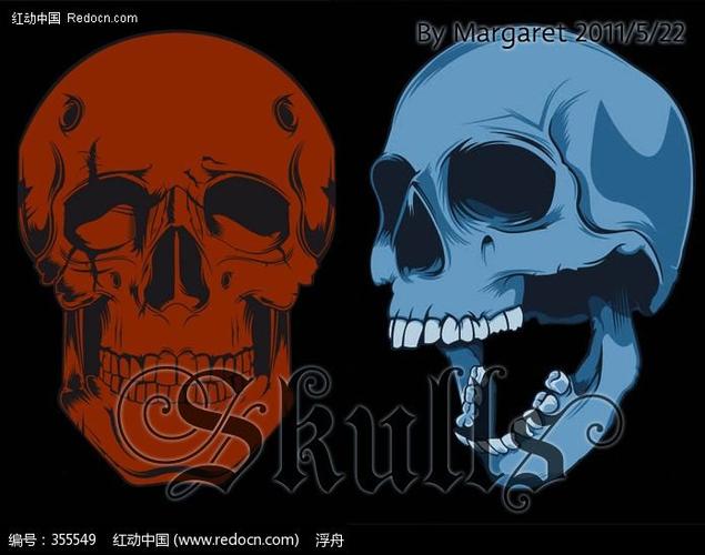 惊声尖叫的骷髅头矢量设计设计图片
