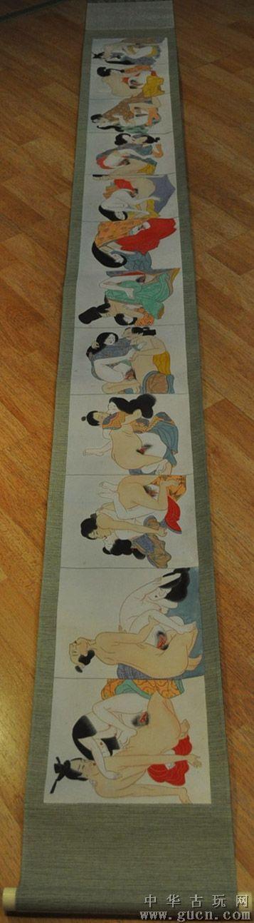 日本画工笔浮世绘人物画 春a宫>12幅长卷/手卷/国画/书画/字画3888号