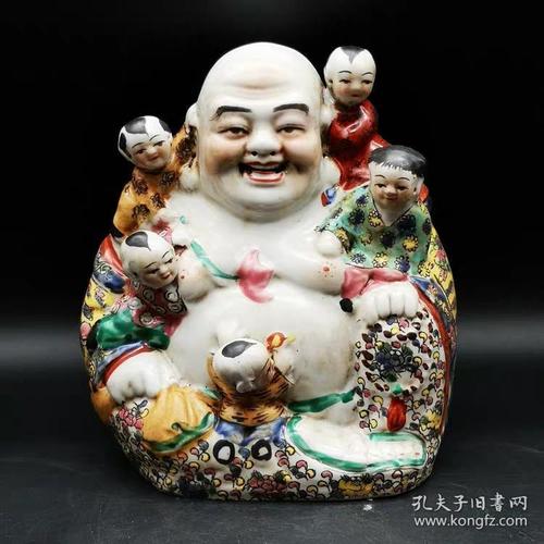 福建会馆五彩雕塑五福童子弥勒佛佛像