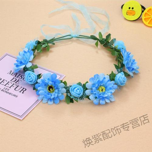 新娘头饰花环森女系发带甜美玫瑰花朵头花圈写拍照影楼度假摆地摊活动