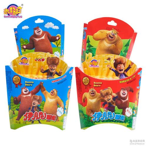 添乐卡通王伊脆卡通薯条薯片膨化食品儿童休闲零食厂家直销批发