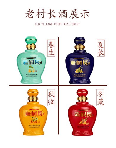 老村长白酒春夏秋冬整箱45度 浓香型1.5l*4