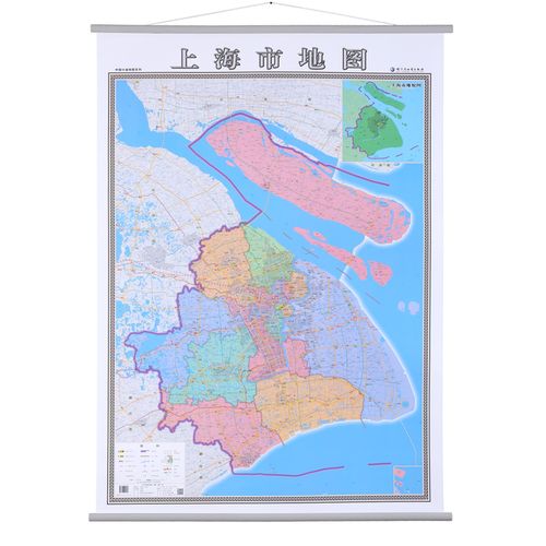 2020上海高清地图全图,2020上海高清地图 【加厚高清版】2021年上海市地图挂图 1*1.4米 交通政区全图