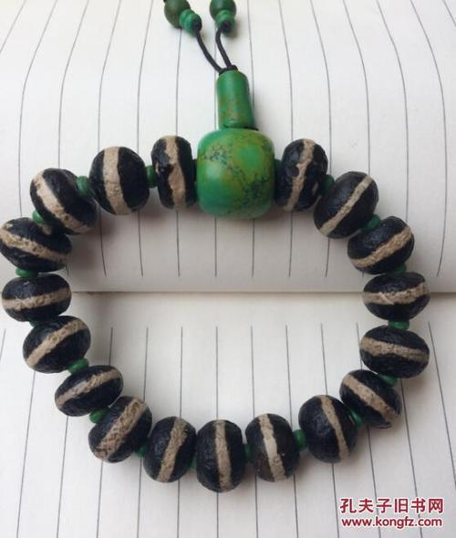 藏传佛教一线药师玛瑙天珠手串 珍品一线天珠手串 一线药师天珠 风化