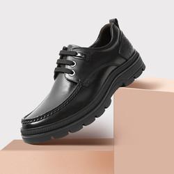 天美意秋新款商场同款商务蛇纹后跟男士皮鞋