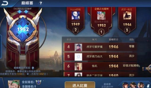 巅峰赛1973分秒锁瑶,寂然气到口吐芬芳,结果是巅峰赛第一的好友