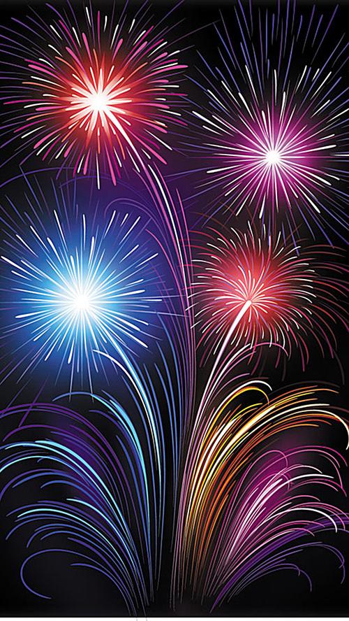 多彩烟花图案背景图