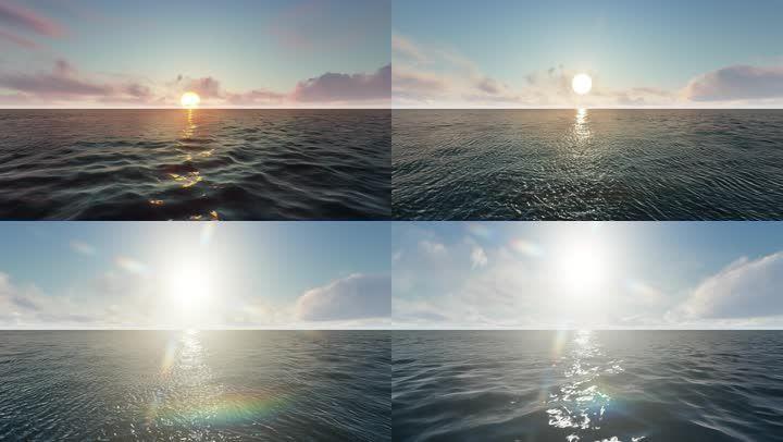 4k太阳海面升起