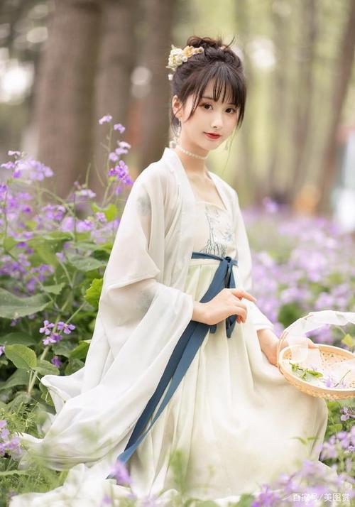 古风高清壁画,东篱采花少女,无水印高清手机壁纸,真