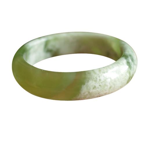 岫玉甲翠手镯玉石绿色镯子飘花包手镯