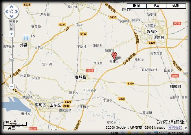 河南省襄城县双庙乡地理位置