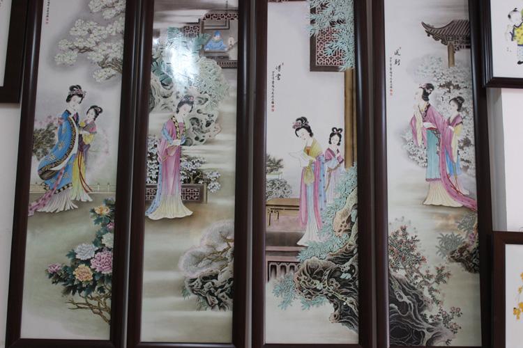 景德镇精品陶瓷釉上粉彩人物5尺6瓷板八美图鸿桥瓷行精英制作.