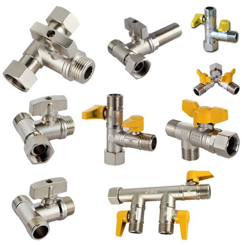 活接铜阀门三通水管分流分水器洗衣机接头一分二带阀门水龙头接头