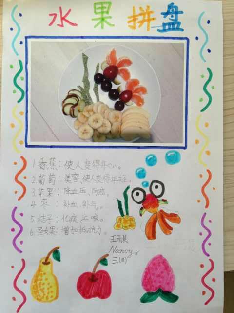 关于水果拼盘制作的手抄报 关于水的手抄报