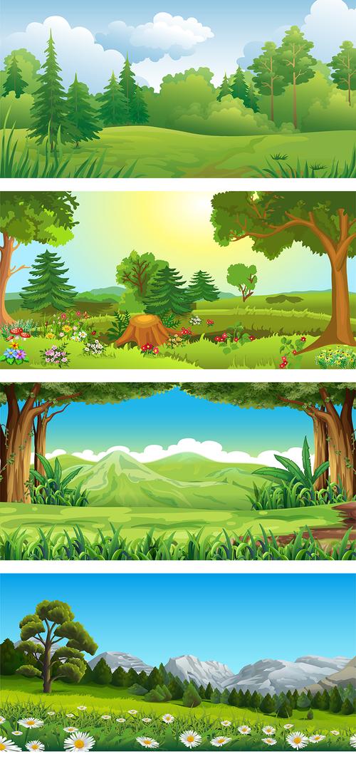 卡通手绘森林素材大神级