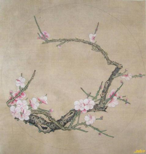 【北京浴桐堂·工笔梅花团扇画法步骤】