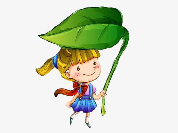 关键词 : 叶子,绿叶,女孩,卡通女孩,卡通人物女,拿叶子