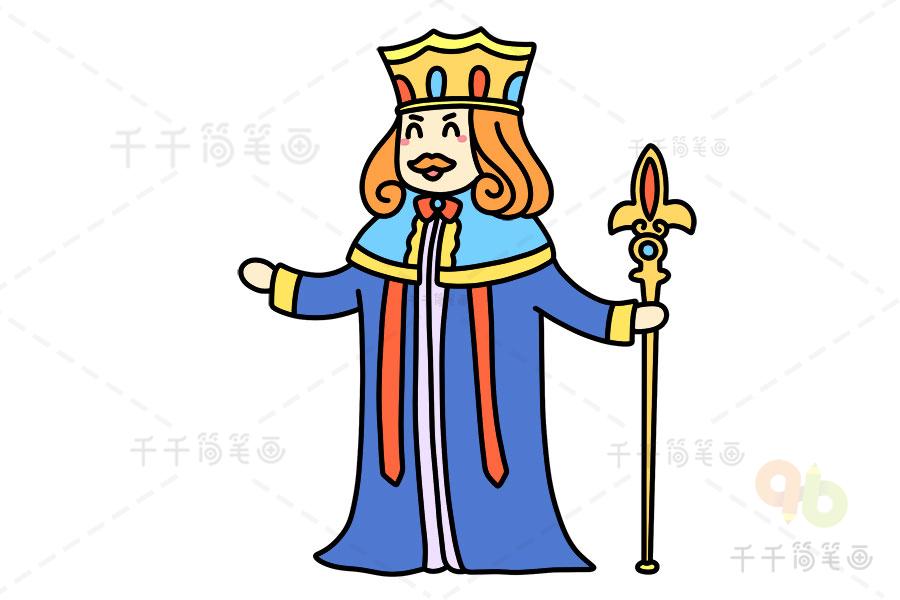 国王怎么图彩色卡通国王涂色
