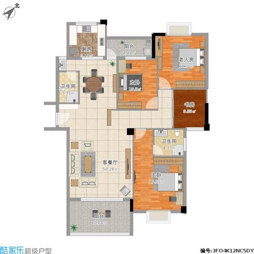 香域水岸4室1厅2卫1厨178.00㎡户型图