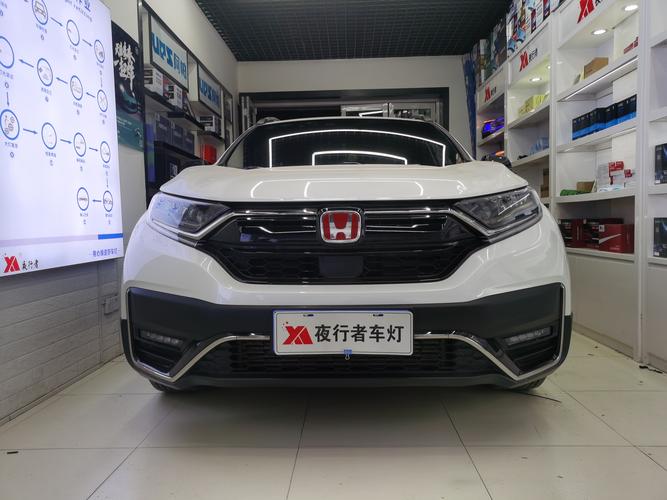 21款本田crv羽翼led大灯移植激光透镜