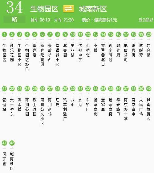西宁34路公交车路线