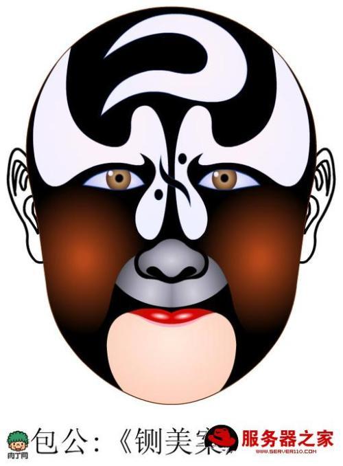 京剧包青天脸谱简笔画