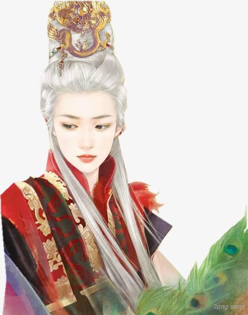 立绘红衣白发美女梓涵设计采集到古风人物