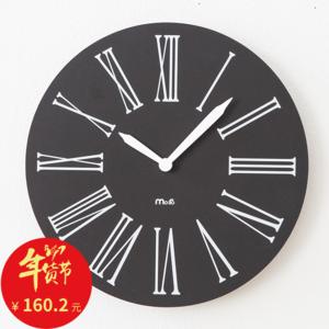 mandelda欧式罗马数字挂钟客厅现代时钟卧室静音挂表圆形简约钟表