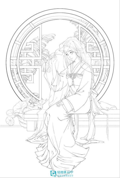 古风素材图片100张古风线稿