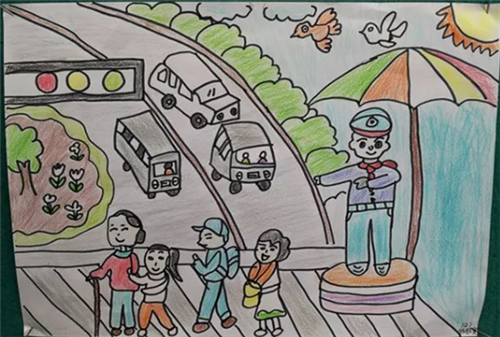 2020全国交通安全日手抄报简笔画