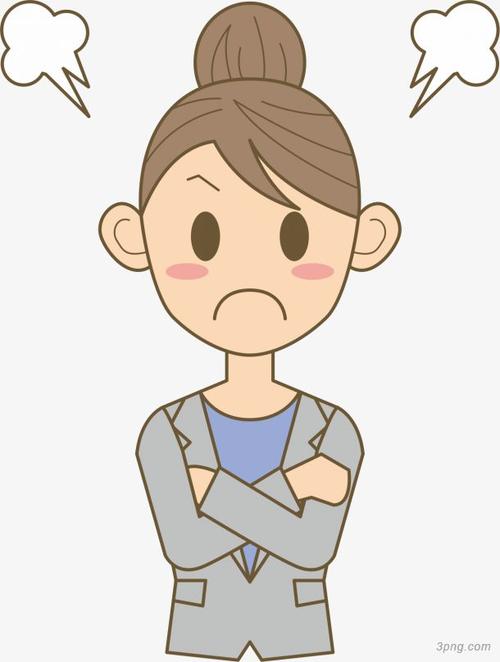 气愤的女孩png素材透明免抠图片动植人物