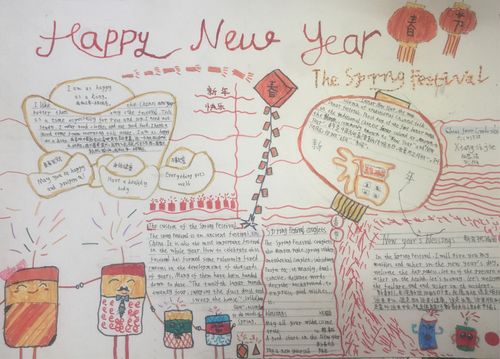 美丽中国节—辰阳明德小学六年级迎新年英语手抄报作品展