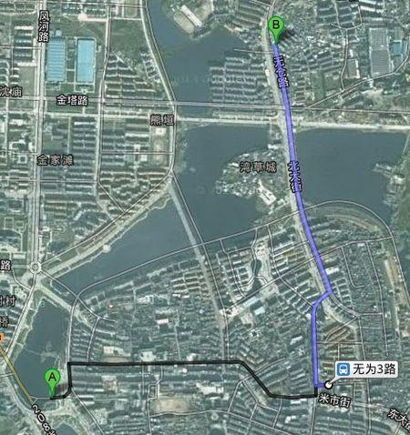 巢湖到无为县无城镇无仓路无为二中