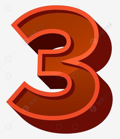 红色3d立体数字3