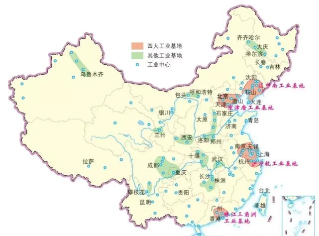 我国主要工业基地分布图,四大工业基地,四大工业基地是哪里?广西有吗?